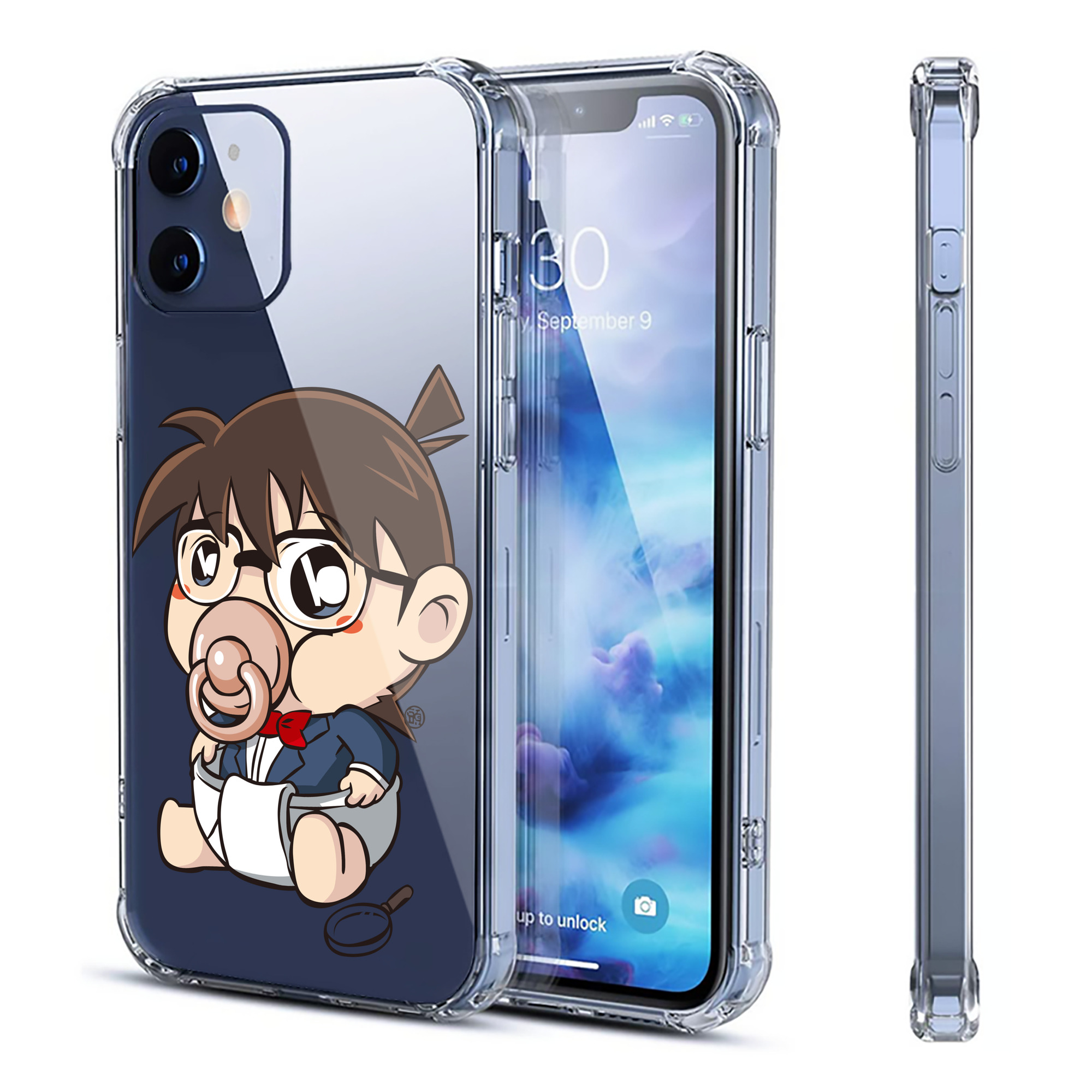（画像用） 名探偵コナン 江戸川 コナン Detective Conan Conan Edogawa 【iPhone 12シリーズ対応】透明スマホケース（クリアソフトケース）